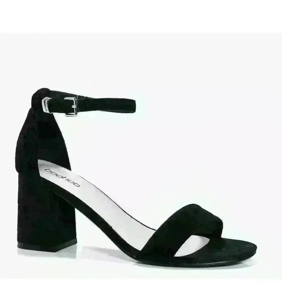 Boohoo Womens Rachel Black Low Block Two-Part Heel Sz 8 US, 6 UK - Picture 1 of 6